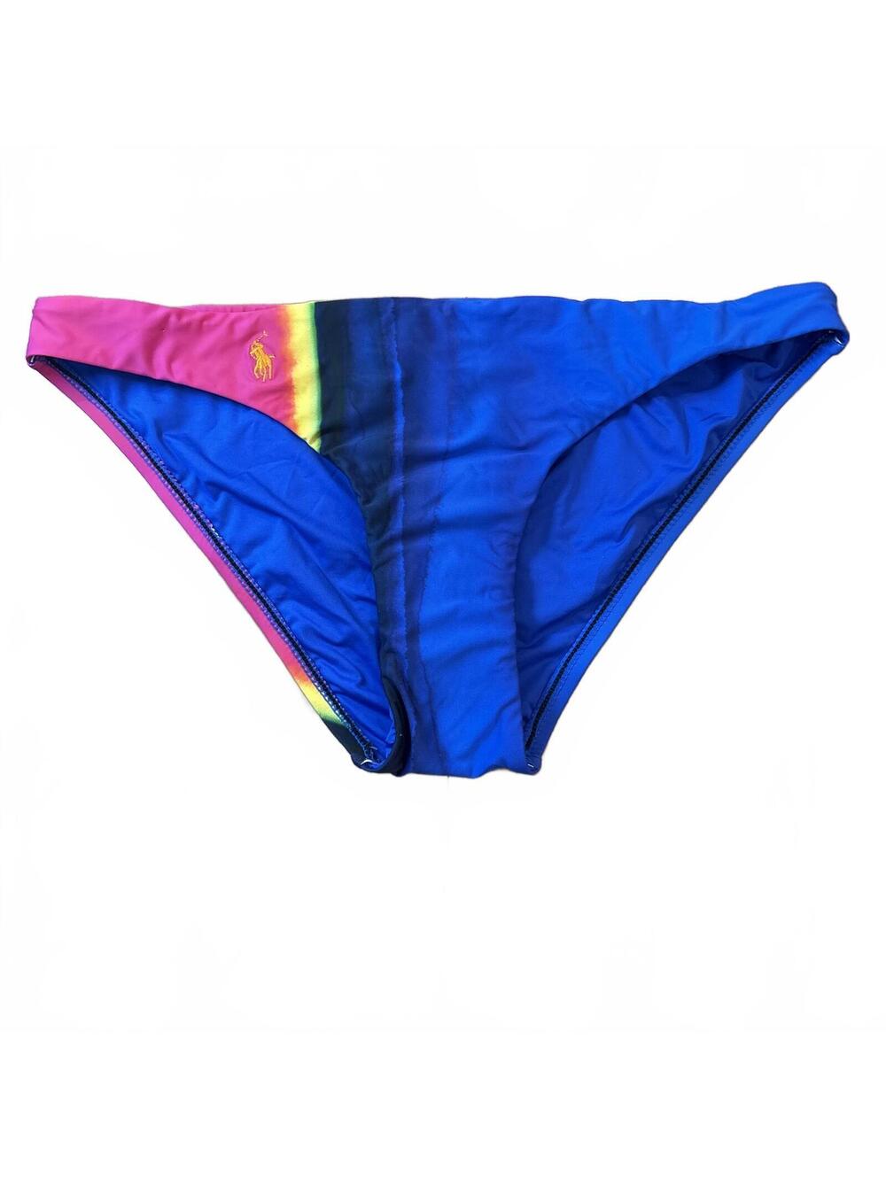 Polo Ralph Lauren Blue Pink Bikini Bottom Women's Size Medium Swim Summer NWT